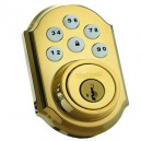 KWIKSET MOTORIZED Z-WAVE DEADBOLT-POLISHED BRASS