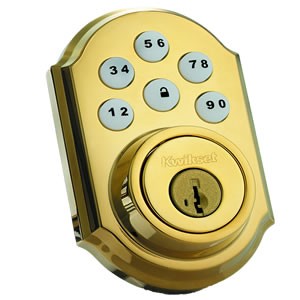 KWIKSET MOTORIZED Z-WAVE DEADBOLT-POLISHED BRASS